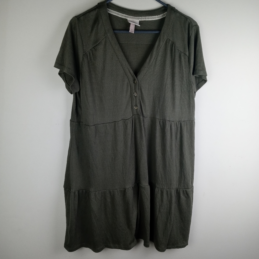 Knox Rose Short Sleeve Henley Dress Size L